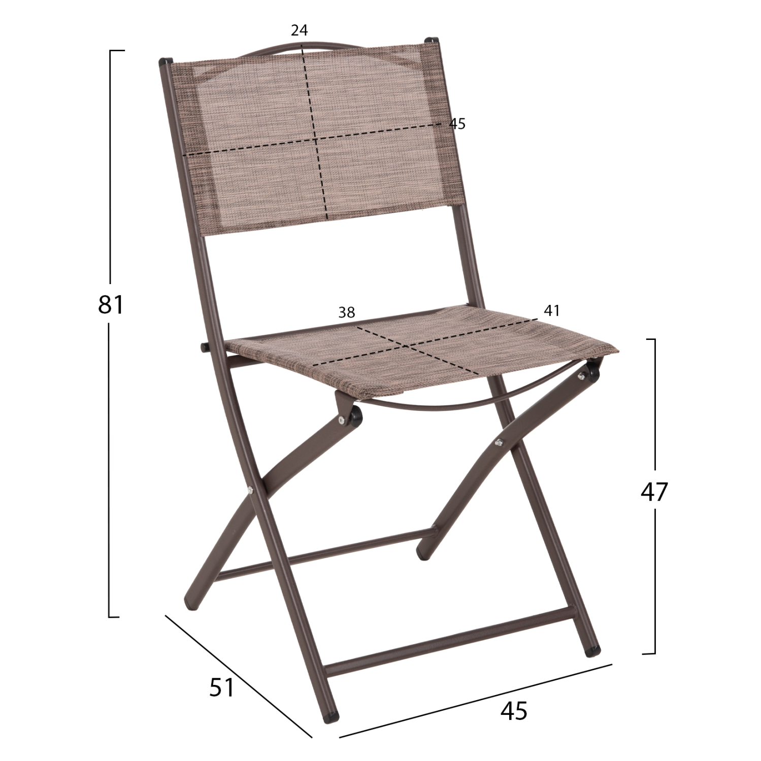Karrige Outdoor EH5971.02 BROWN METAL-BROWN TEXTILENE 45x51x81Hcm. - Image 2